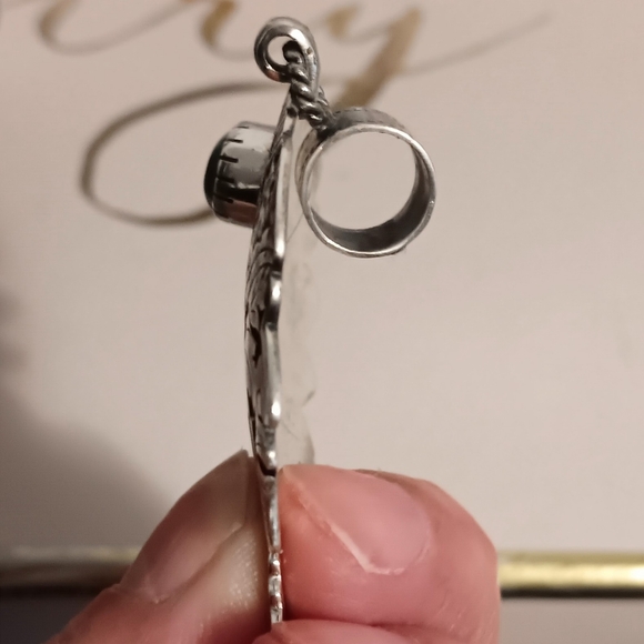 CHIEF HEAD PENDANT 925 STERLING SILVER AND TURQUOISE - Picture 5 of 8